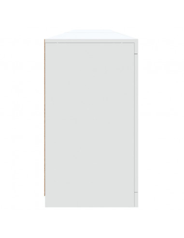 Credenza con Luci LED Bianca 283x37x67 cm