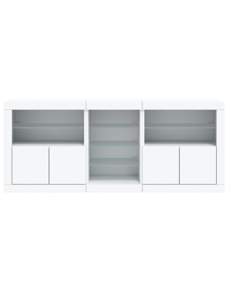 Credenza con Luci LED Bianca 162x37x67 cm