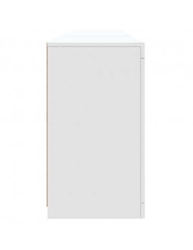 Credenza con Luci LED Bianca 162x37x67 cm