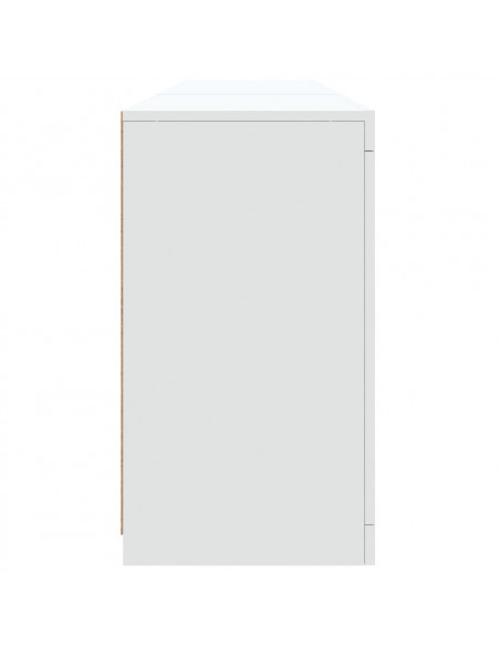 Credenza con Luci LED Bianca 162x37x67 cm