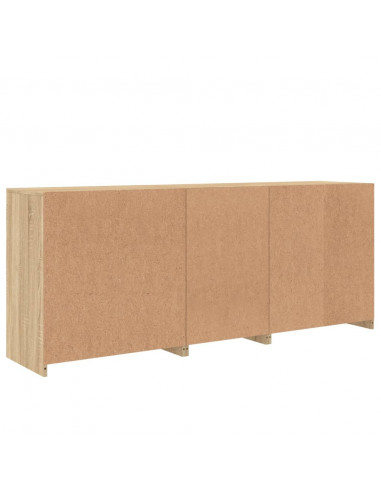 Credenza con Luci LED Rovere Sonoma 162x37x67 cm