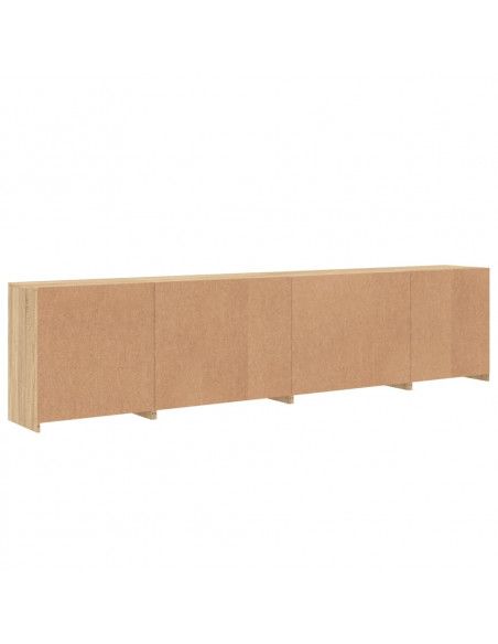Credenza con Luci LED Rovere Sonoma 283x37x67 cm