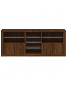 Credenza con Luci LED Rovere Marrone 162x37x67 cm 2