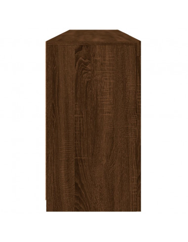 Credenza con Luci LED Rovere Marrone 162x37x67 cm