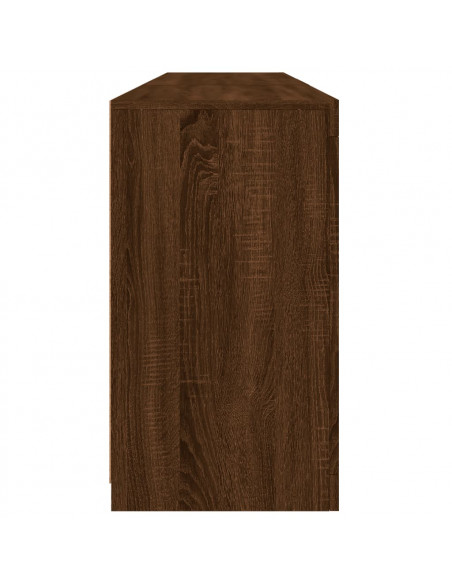 Credenza con Luci LED Rovere Marrone 162x37x67 cm
