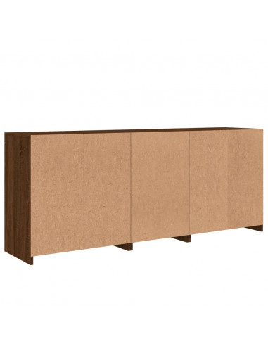 Credenza con Luci LED Rovere Marrone 162x37x67 cm