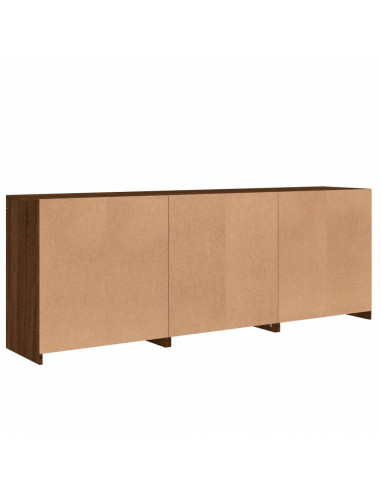 Credenza con Luci LED Rovere Marrone 181,5x37x67 cm