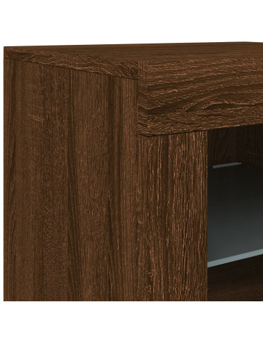 Credenza con Luci LED Rovere Marrone 181,5x37x67 cm