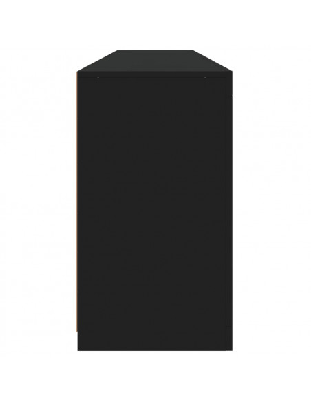 Credenza con Luci LED Nera 181,5x37x67 cm