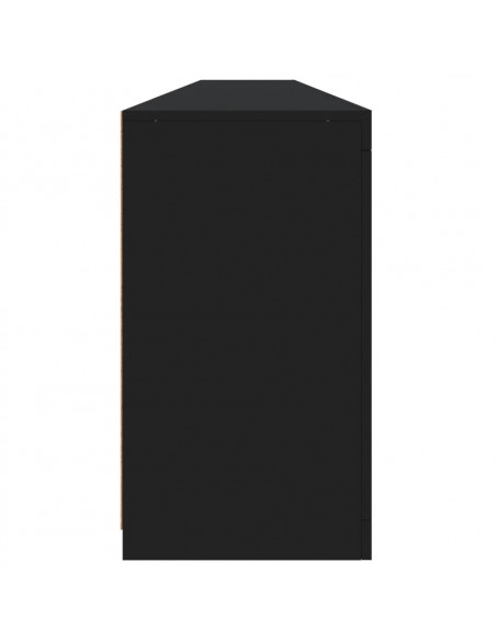 Credenza con Luci LED Nera 283x37x67 cm