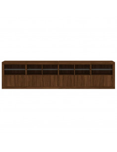 Credenza con Luci LED Rovere Marrone 283x37x67 cm 2
