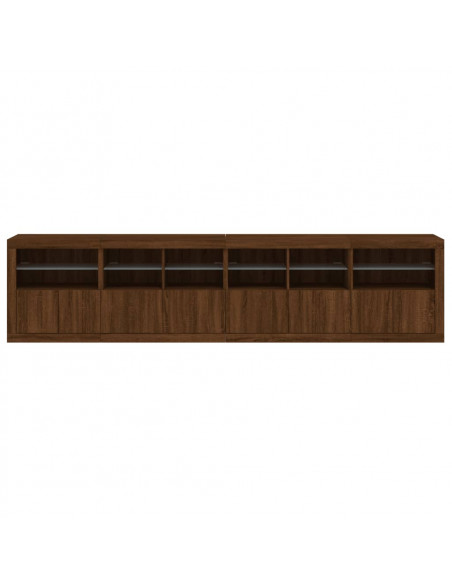Credenza con Luci LED Rovere Marrone 283x37x67 cm