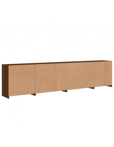 Credenza con Luci LED Rovere Marrone 283x37x67 cm