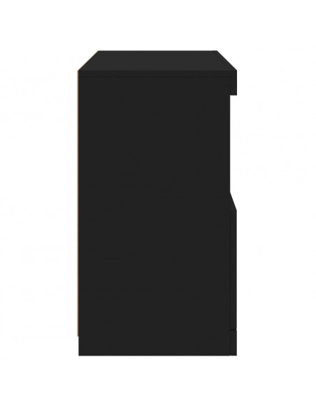 Credenza con Luci LED Nera 60x37x67 cm