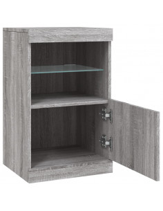 Credenza con Luci LED Grigio Sonoma 41x37x67 cm 2