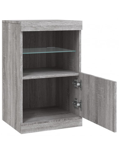 Credenza con Luci LED Grigio Sonoma 41x37x67 cm