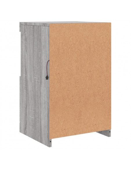 Credenza con Luci LED Grigio Sonoma 41x37x67 cm