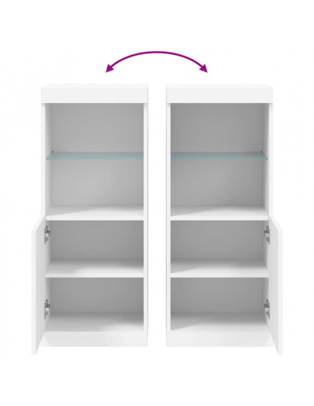 Credenza con Luci LED Bianca 41x37x100 cm