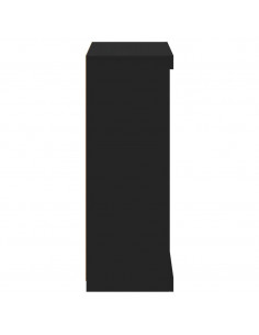 Credenza con Luci LED Nera 60,5x37x100 cm 2