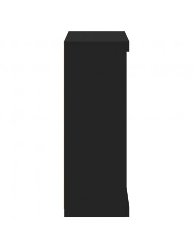 Credenza con Luci LED Nera 60,5x37x100 cm