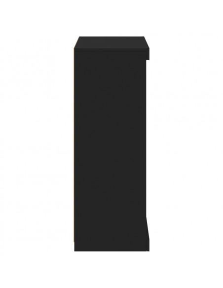 Credenza con Luci LED Nera 60,5x37x100 cm
