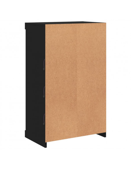 Credenza con Luci LED Nera 60,5x37x100 cm