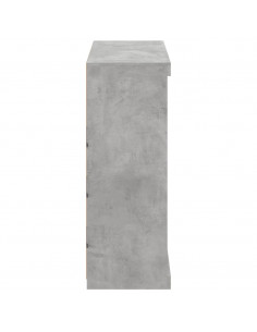 Credenza con Luci LED Grigio Cemento 81x37x100 cm 2