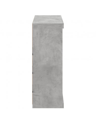 Credenza con Luci LED Grigio Cemento 81x37x100 cm