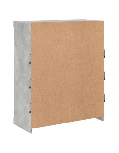 Credenza con Luci LED Grigio Cemento 81x37x100 cm