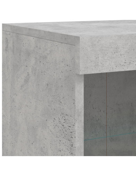 Credenza con Luci LED Grigio Cemento 81x37x100 cm