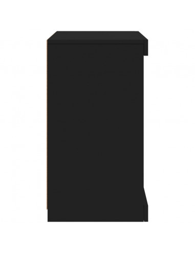 Credenza con Luci LED Nera 41x37x67 cm
