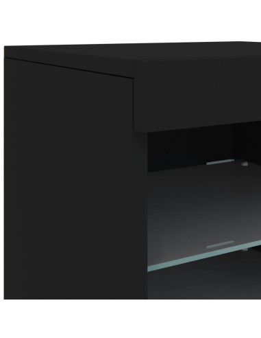 Credenza con Luci LED Nera 41x37x67 cm