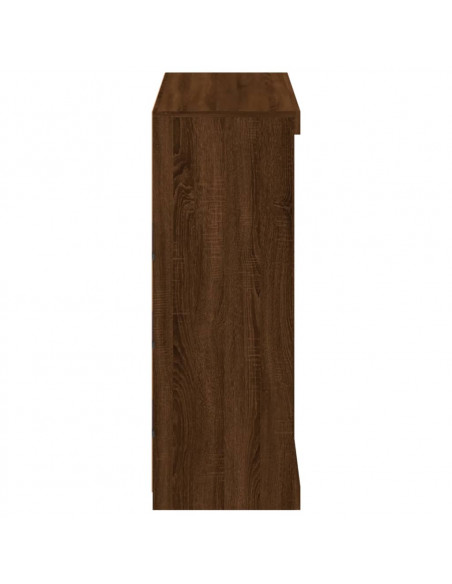 Credenza con Luci LED Rovere Marrone 81x37x100 cm