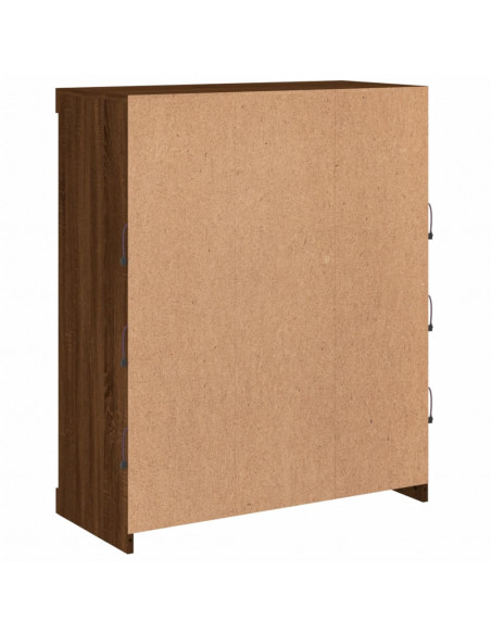 Credenza con Luci LED Rovere Marrone 81x37x100 cm