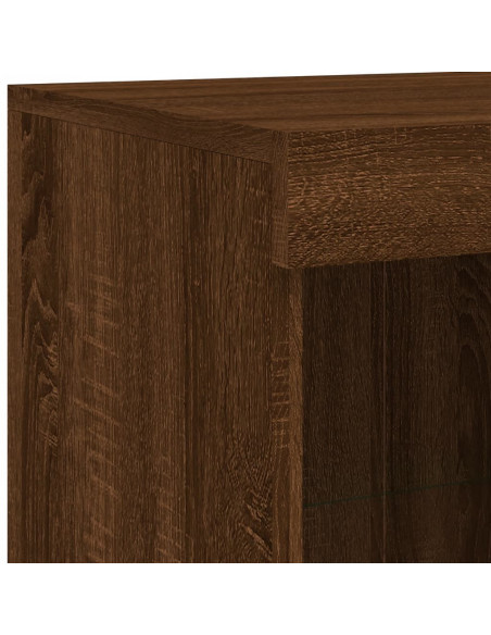 Credenza con Luci LED Rovere Marrone 81x37x100 cm