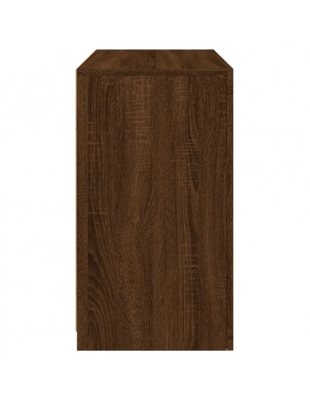 Credenza con Luci LED Rovere Marrone 60,5x37x67 cm