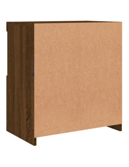 Credenza con Luci LED Rovere Marrone 60,5x37x67 cm