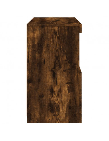 Credenza con Luci LED Rovere Fumo 60x37x67 cm