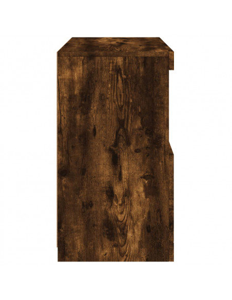 Credenza con Luci LED Rovere Fumo 60x37x67 cm