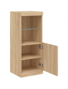 Credenza con Luci LED Rovere Sonoma 41x37x100 cm 2