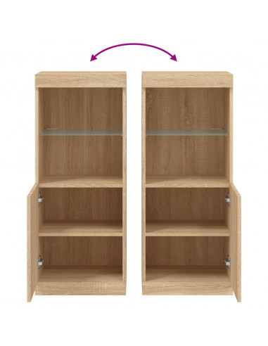 Credenza con Luci LED Rovere Sonoma 41x37x100 cm