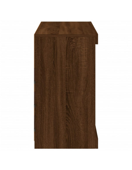 Credenza con Luci LED Rovere Marrone 81x37x67 cm