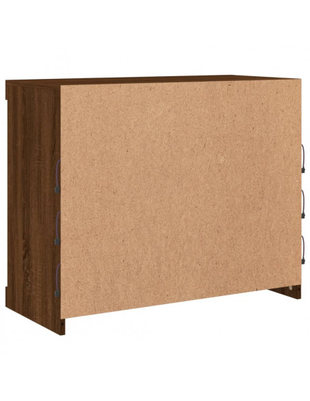 Credenza con Luci LED Rovere Marrone 81x37x67 cm