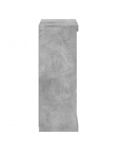 Credenza con Luci LED Grigio Cemento 60,5x37x100 cm