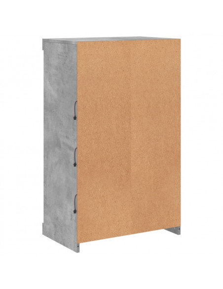 Credenza con Luci LED Grigio Cemento 60,5x37x100 cm