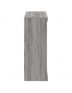 Credenza con Luci LED Grigio Sonoma 81x37x100 cm 2