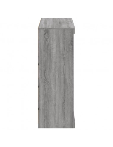 Credenza con Luci LED Grigio Sonoma 81x37x100 cm