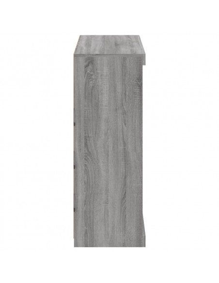 Credenza con Luci LED Grigio Sonoma 81x37x100 cm