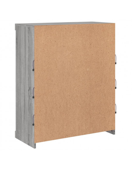 Credenza con Luci LED Grigio Sonoma 81x37x100 cm