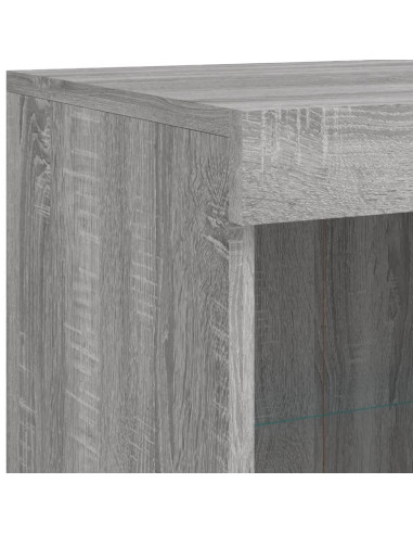 Credenza con Luci LED Grigio Sonoma 81x37x100 cm